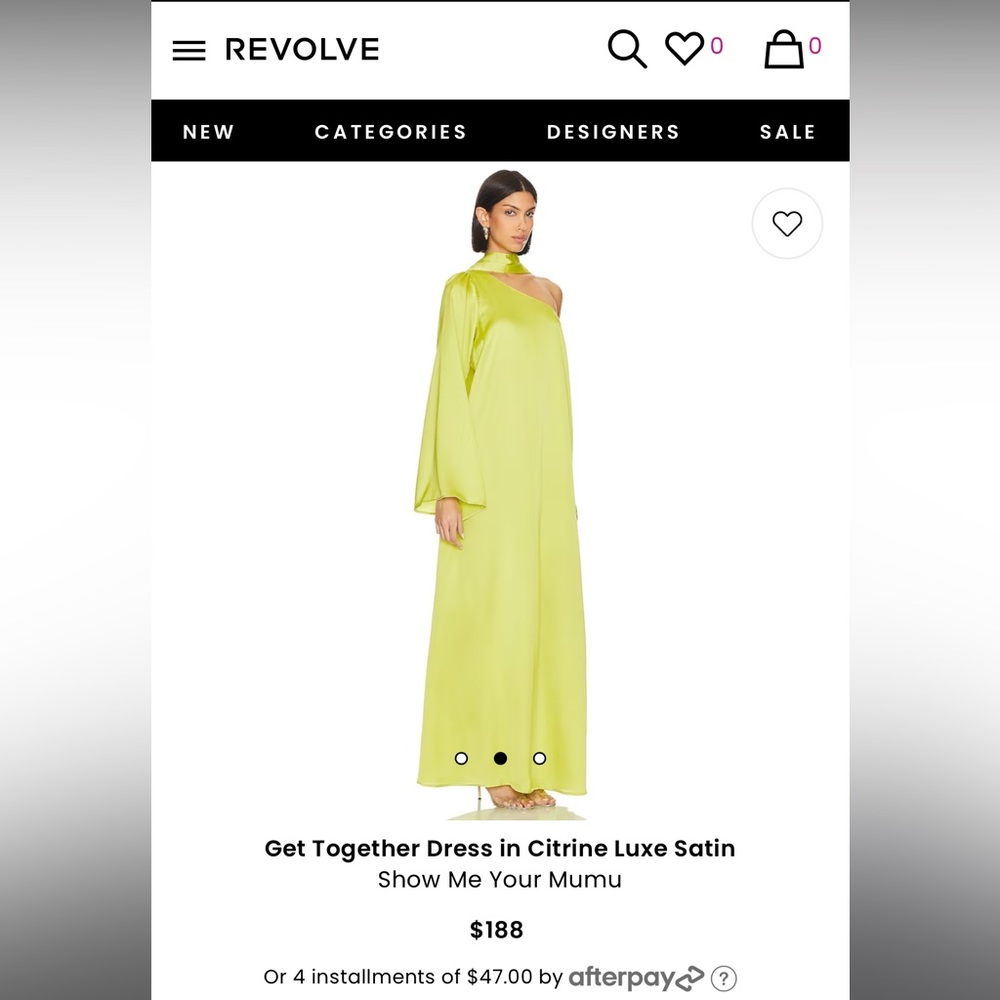 COPY - SHOWMEYOURMUMU Green Citrine Satin Dress